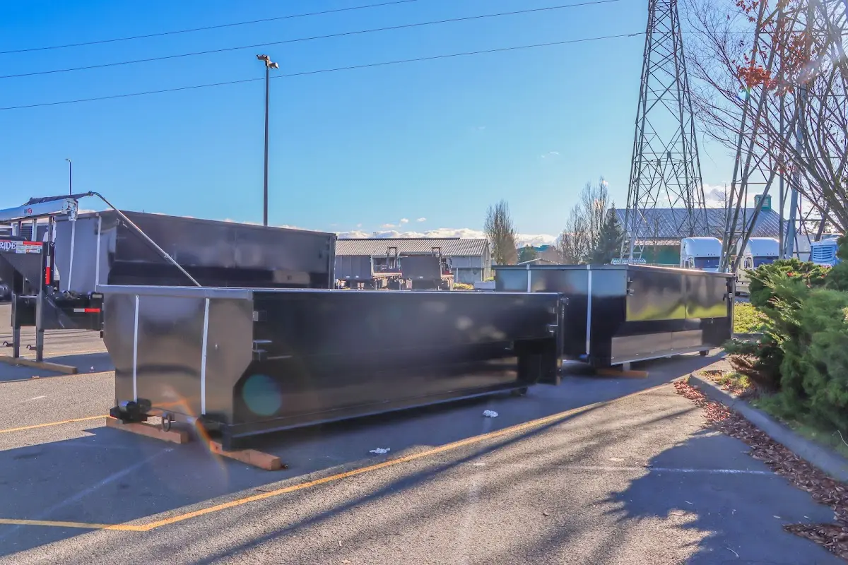 Roll-off dumpster ready for waste disposal at job site for 6 Yard Dumpster Rental in Creedmoor